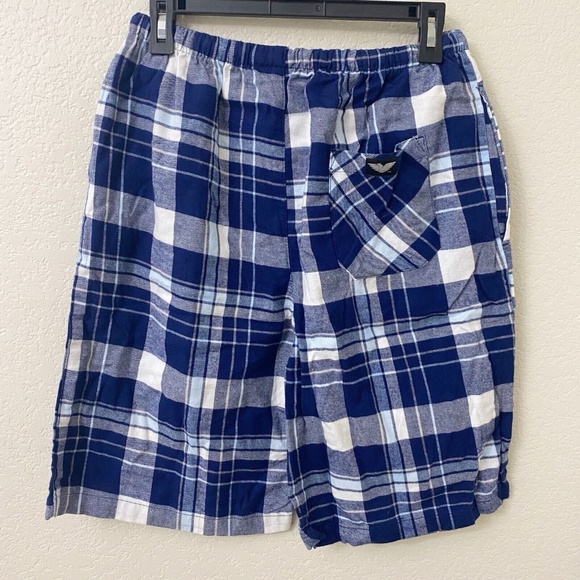 Bundle of 2 American Heaven Flannel Shorts Small Blue Plaid Pull On - Picture 3 of 5